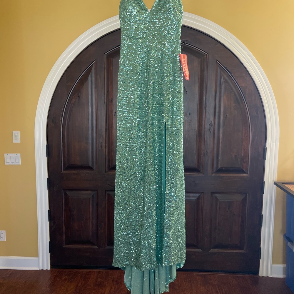 Mint Sequin Prom Dress
